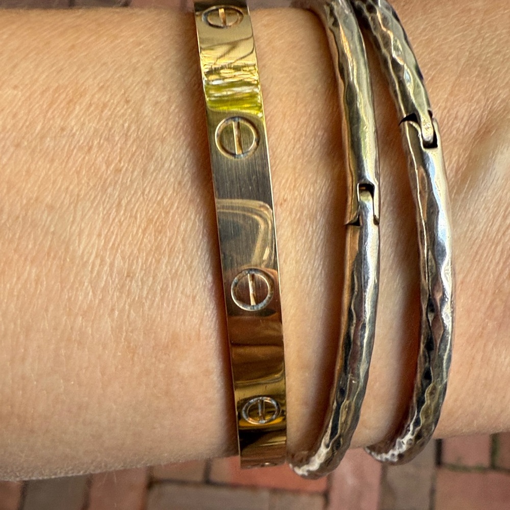 Ippolita Silver Bracelets with greenish blue and peachy Stones - Picture 14 of 15